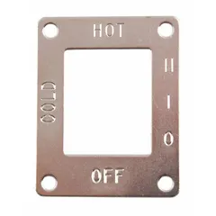Switch plate component designed for use with compatible equipment. Provides a mounting interface for switches and bezel kits in industrial control panels and machinery. Suitable for replacement or upgrade applications.