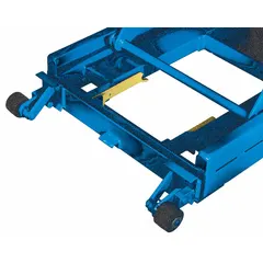 This portability adapter converts a stationary scissor lift table into a semi-live unit, enabling repositioning of loads without a forklift. Overall height is 2 in, overall width is 28 in. Suitable for material handling, assembly, and warehouse applications requiring mobility and ergonomic lifting.