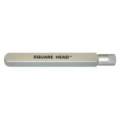 Steel replacement head for concrete vibrators, used to consolidate and settle concrete in construction and industrial applications. Overall length 14 1/2 in, overall width 1 3/8 in.