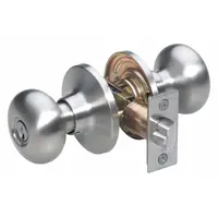 MASTER LOCK Door Lockset: Office Knob Locksets, Nickel (MPN BC0115KA4S)