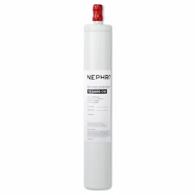 NEPHROS Quick-Connect Water Filter: 1 micron, 2.5 gpm, 17 in Overall Ht - Quick-Connect Ice Machine & Refrigerator Water Filters