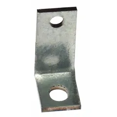 Steel L-shaped bracket for mounting conveyor rollers with a 1/4 in axle to a surface via bolt-on connection. Standard performance rating. Mounting fasteners not included. Used in material handling systems to secure roller conveyors.