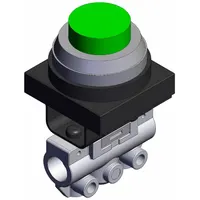Shuttle Valve: VM100 Series, Extended Button Actuator, 2 Ports, 1/8 in NPT, Side-Ported Body (MPN VM120-N01-32GA)