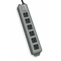 TRIPP LITE Outlet Strip: 6 Outlets, 15 ft Cord Lg, 20 A Current, UL 1363, Gray, 5-20P, 2 1/2 in Wd (MPN UL620-15)