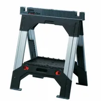 STANLEY Adjustable Folding Sawhorse: Adj Ht, Plastic, 26 4/5 in Overall Wd (MPN 011031S)
