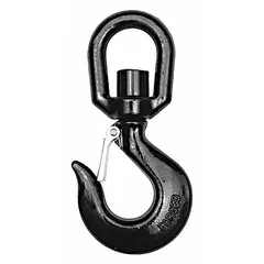 General-purpose slip hook for lifting and rigging applications. Constructed from alloy steel with Grade 80 rating and 1/2 in material thickness. Black finish. No visual indicator markings.