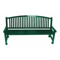 This outdoor bench from the Savannah series features a thermoplastic coated steel frame and plank surface in green. It measures 72 inches in overall length and 39 inches in overall height. Suitable for parks, campuses, and commercial landscapes where corrosion resistance and vandal resistance are required