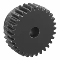 Spur Gear: Module m 1.5, 30 Teeth, 10 mm Bore Dia, Black Oxide Coated Carbon Steel, Plain Bore (MPN SS1.5-30)