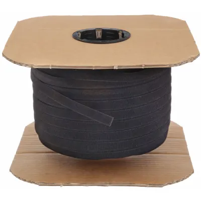 RIP-TIE Hook-and-Loop Cable Tie Roll: 450 ft Lg, 1 in Wd, 50 lb Tensile Strength - Cut to Length Hook-and-Loop Cable Tie Rolls