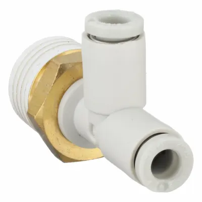 SMC KQ2Y04-02AS Polybutylene & Brass Tube Fitting, White, 37 mm Overall Length - Polybutylene & Brass Tube Fittings
