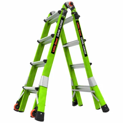 LITTLE GIANT Combination Ladder: 3 Configurations, Fiberglass, 300 lb Load Capacity - Extending Multifunction Ladders