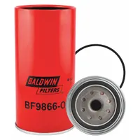 BALDWIN FILTERS Fuel Filter: Spin-On, 4 3/8 in Outside Dia, 7/8"-14 Thread Size, Cellulose, BF9866-O