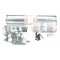 Round firestop passthrough for cables, rated for 4-hour fire protection. Overall length 12 inches, width 2 inches. Includes two mounting plates. Used to seal cable penetrations in fire-rated walls and floors in commercial and industrial facilities.