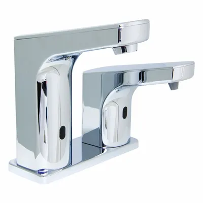 SPEAKMAN Sensor Faucet and Soap Dispenser Combo: SENSORFLO, Brass, Polished Chrome Finish - Single-Post Sensor Bathroom Faucets with Handles