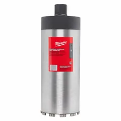 Diamond-tipped core bit designed for wet coring in concrete. Creates precise 7-inch diameter holes up to 15 inches deep. Suitable for construction, plumbing, and electrical installations requiring conduit or piping passages through concrete walls and floors.