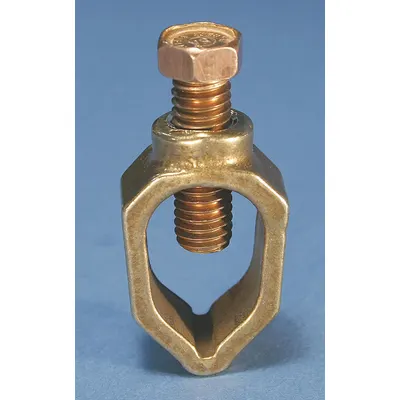 NVENT ERICO Grounding Connector: Bronze, 8 AWG SOL to 2 AWG STR Grounding Wire Size - Ground Rod Clamps