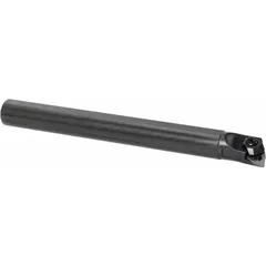 This indexable boring bar is designed for internal turning operations on lathes. It features a negative rake geometry and left-hand orientation, suitable for machining steel, stainless steel, and cast iron workpieces. The tool accepts indexable inserts for precise hole boring to tight tolerances.
