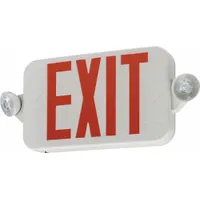 LED Emergency Light/Exit Combo: White, 1 or 2 Faces, Green/Red, LED, Ceiling/Wall, 0.75 W Lamp Watt (MPN ECRG RD)