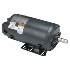 This 3 hp, 3-phase AC motor features a totally enclosed non-ventilated (TENV) enclosure and a rigid base mount. It operates at 1,760 RPM on 60 Hz power with a full load current of 3.1-3.0/1.5 A at 230/460V AC. Suitable for industrial applications such as conveyors, pumps, and fans where a compact, low-maintenance motor is required.