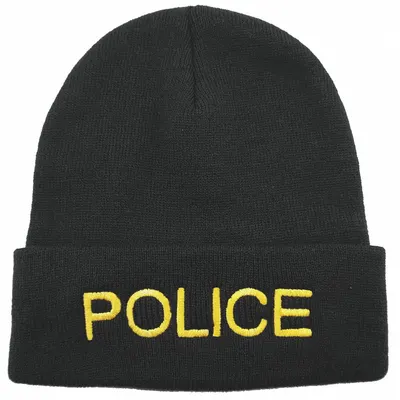 HEROS PRIDE Beanie Hat, Black with Gold Lettering, Acrylic Knit, Universal Size - Beanie Hats