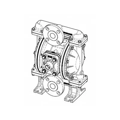 SANDPIPER 1 1/2 in Stainless Steel AODD Pump, 106 gpm, PTFE Seats & Check Valves - Stainless Steel Housing AODD Pumps