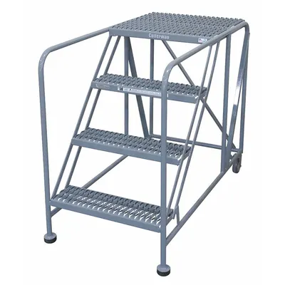 COTTERMAN Mobile Work Platform: 3.3 ft Platform Ht - Max, 24 in x 24 in, Steel - Tilt-&-Move Rolling Single-Access Platforms