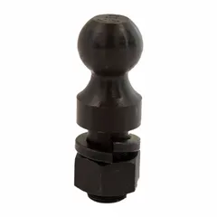 This bulk hitch ball is made from carbon steel with a black oxide finish. It has a 2 5/16 in ball diameter and a gross vehicle weight capacity of 30,000 lb. Used for connecting trailers to tow vehicles in heavy-duty towing applications.