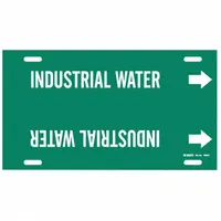 Pipe Marker: Industrial Water, Green, White, Fits 8 to 9 7/8 in Pipe O.D., 1 Pipe Markers (MPN 4088-G)