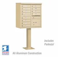 Cluster Box Unit: CBU, 13 Doors, Horizontal, 62 in H x 30 1/2 in W x 18 in D, Pedestal Mounting (MPN 3312SAN-U)
