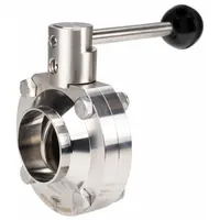 DIXON Butterfly Valve: 8 in Pipe Size, Solder, 60 psi Max. Pressure (CWP), 316L Stainless Steel, 4 (MPN B5107S800BB-A)