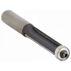 This flush-trim profile router bit is designed for template-guided trimming in woodworking. The carbide-tipped construction provides cutting edges for clean, precise cuts on wood, laminate, or veneer. With a 1/2 in cutter diameter, it is suitable for cabinetry, furniture, and millwork applications.