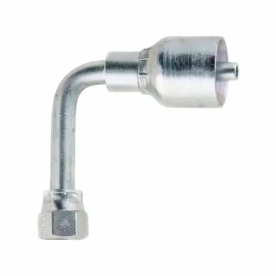 Parker Hydraulic Crimp Fitting: Steel x Steel, 90° Elbow, -20 For Hose Dash Size - Parker Crimp Hydraulic Hose Fittings with JIC Connection