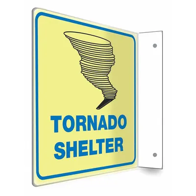 CONDOR L-Shape Projection Tornado Shelter Sign - L-Shape Projection Tornado Shelter Signs
