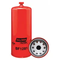 BALDWIN FILTERS Fuel Filter: Spin-On, 4 5/16 in Outside Dia, 1"-14 Thread Size, Cellulose, BF1281