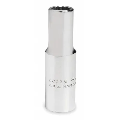 PROTO Socket: SAE, 1/4 in Drive Size, 3/8 in Socket Size, 12-Point, Deep, Chrome - 1/4" Drive Hand Sockets