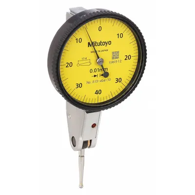 MITUTOYO Horizontal Dial Test Indicator: 0 mm to 0.8 mm, Horizontal, Metric - Dial Test Indicators - Horizontal & Tilted-Face Styles