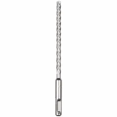SDS-Plus drill bit for rotary hammers, designed for concrete and masonry drilling. 1/2 in diameter with 12 in overall length and 10 in maximum drilling depth. Used for anchor installation, rebar doweling, and conduit routing in construction and maintenance applications.