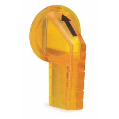 Head for selector-switch operators, compatible with 30 mm switch openings and 9001SK series selector switches. Extended lever design in amber color for clear visual indication. Used for manual control of machinery and processes in industrial automation.