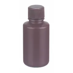 APPROVED VENDOR 30 mL Amber HDPE Narrow Mouth Round Lab Bottle with Attached 20-410 mm Screw Closure, Unlined (209125)