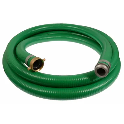 OEM Suction and Discharge Hose: 6 in Hose Inside Dia., 45 psi, Green - PVC Water Suction & Discharge Hose Assemblies with Rigid PVC Helix Reinforcement