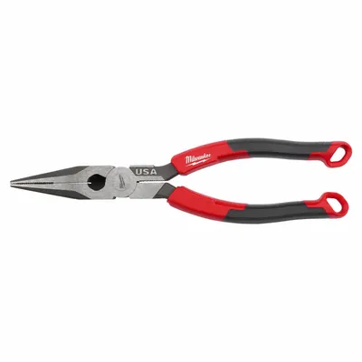 MILWAUKEE MT555 Needle-Nose Pliers, 8 in Overall Length, Serrated Jaws