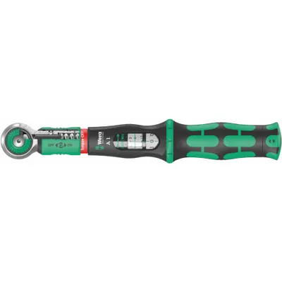 WERA Torque Wrench: Newton-Meter, 1/4 in Drive Size, 2 N-m to 12 N-m - Ratcheting Micrometer Torque Wrenches