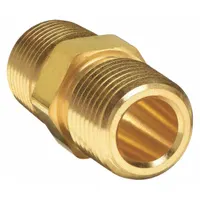 This brass pipe straight features male NPT threaded connections on both ends, sized 1/2 in x 1/2 in. Rated for a maximum operating pressure of 3,900 psi, it is suited for extreme-pressure instrumentation applications in hydraulic, pneumatic, and process fluid or gas systems
