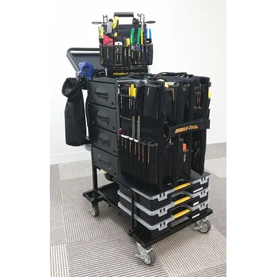 MOBILE SHOP Tool Cart, Pro Model: Black, 27 in Wd, 40 in Dp, 43 in Ht, Padlockable - Tool-Equipped Heavy-Duty Modular Utility Carts