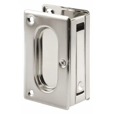 PRIME-LINE Combination Tray and Edge Pull: Unthreaded Holes, Brass, Silver - Pocket Door Pull Handle