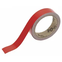 Red, non-reflective vinyl tape for pipe identification and color banding. Measures 2 inches wide by 30 feet long (360 inches total). Used to mark industrial piping systems for quick visual identification of contents and flow direction.