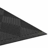 Entrance Runner: Diamond, Outdoor, Heavy, 4 ft x 8 ft, 3/8 in Thick, Polypropylene, Rubber, Grays (MPN 26G849)