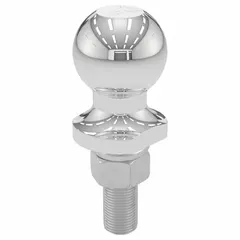 Steel hitch ball with chrome finish, 1-7/8 in diameter, rated for 2,000 lb gross vehicle weight. Suitable for towing light-duty trailers such as utility, boat, or small campers.