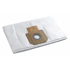 This 1-ply fleece vacuum bag is designed for dry debris collection in Bosch VAC140A, VAC140AH, and VAC140S shop vacuums. It provides standard filtration for dust and dry materials in workshop and industrial cleanup tasks.