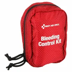 This bleeding control kit is housed in a nylon case and serves one person. It contains 13 components, including two trauma pads, for emergency hemorrhage control in first aid and response situations.
